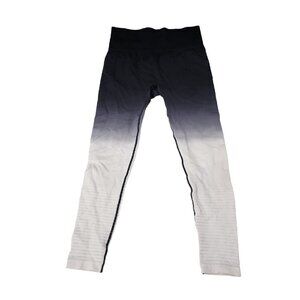 ZYIA Active Leggings‎ Medium Ombre Black White Performance Hi-Rise Stretch Gym